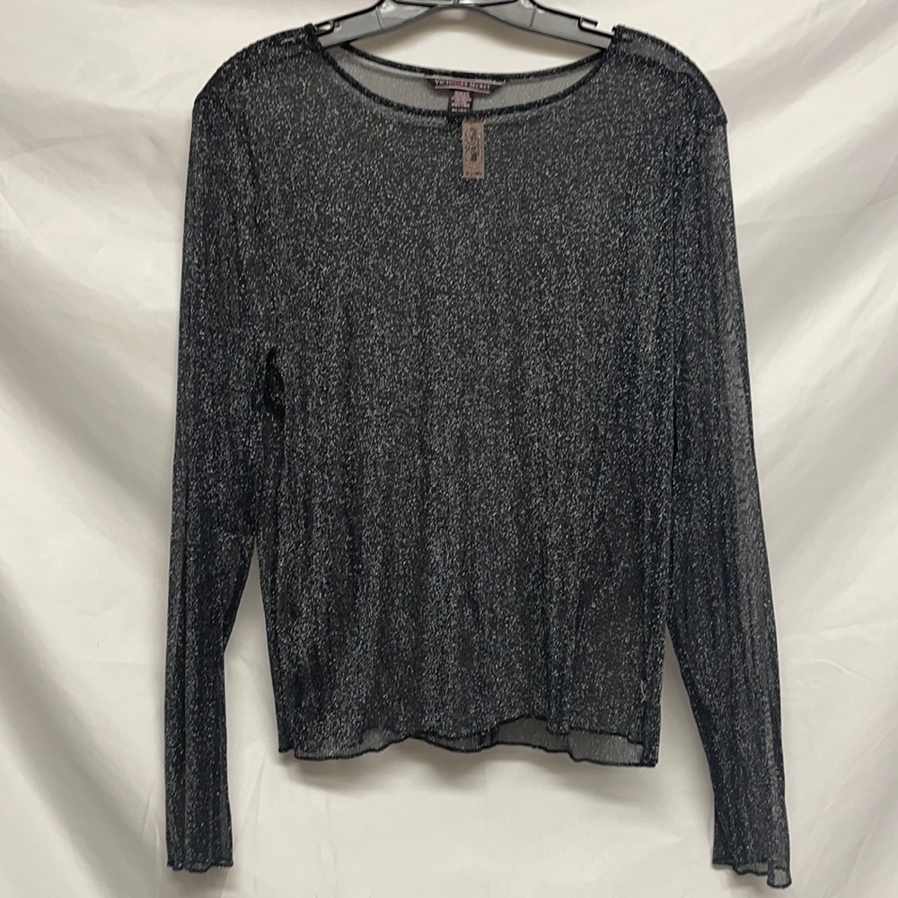 Victoria’s Secret Sheer Black & Metallic Top